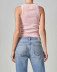  citizens of humanity Isabel rib tank roselle it pink top on figure back