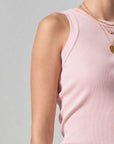  citizens of humanity Isabel rib tank roselle it pink top on figure front detail