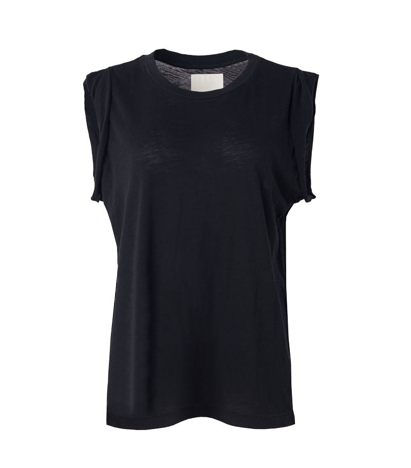 citizens of humanity kelsey roll sleeve tee washed black