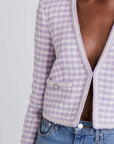 derek lam 10 crosby astrid v neck crop jacket purple figure detail