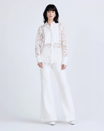 derek lam 10 crosby megan long sleeve button down blouse white on figure front