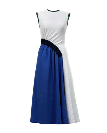 edeline lee pina dress bubb blue and white front