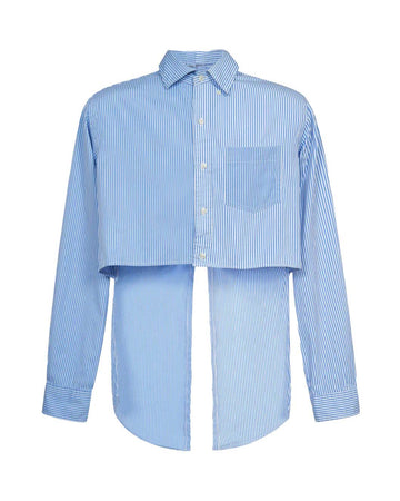 elv striped poplin cotton cindy shirt blue front