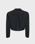 elv denim oversized pleated tux jacket black back