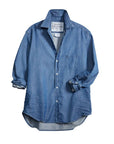frank and eileen vintage stone washed indigo eileen woven button up