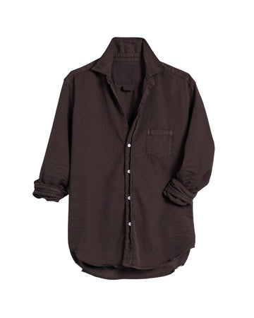 frank and eileen relaxed button up shirt brown front