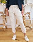 frank and eileen Eamon Jogger in Heather White Melange on figure front