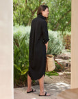frank and eileen Rory Maxi Shirtdress Blackout on figure back