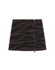 ganni wool jaquard mini skirt brown black front