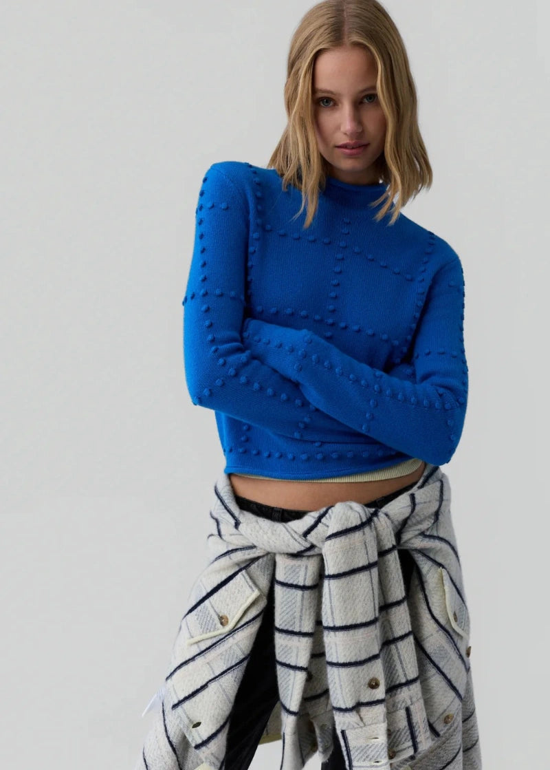 blue knit sweater cashmere 