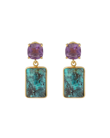 hannan Fortune Teller Earrings Amethyst/Turquoise