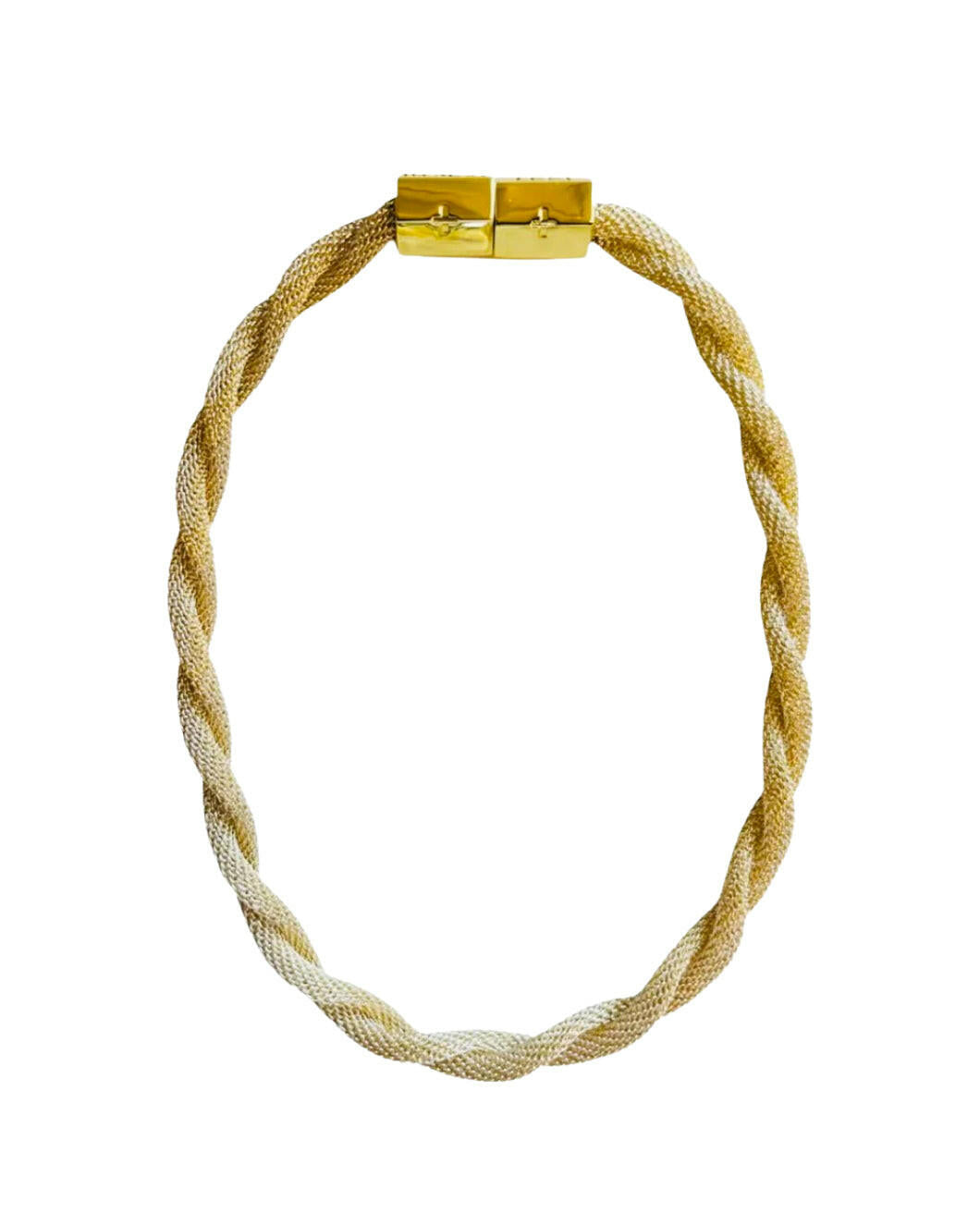 holst and lee Twisted Mesh Necklace Gold
