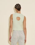 holzweiler cumo cropped knit top green on figure back