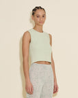 holzweiler cumo cropped knit top green back on figure side