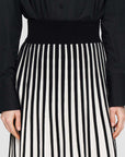 striped skirt, black and white skirt 