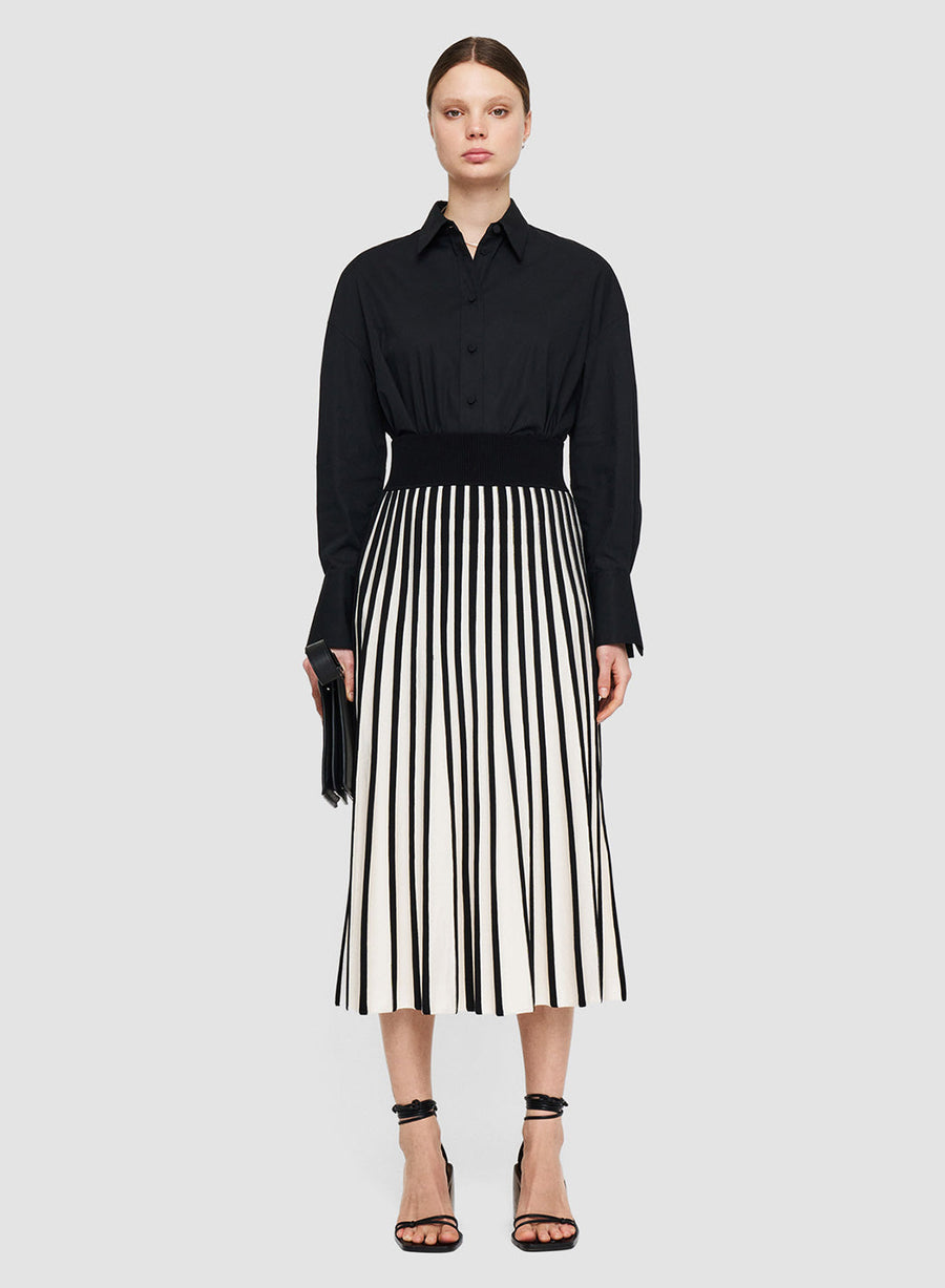 joseph skirt stripes black and white skirt figure front