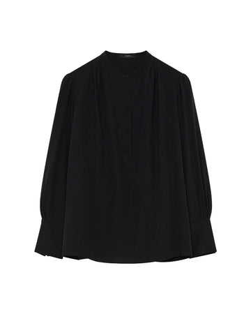 joseph silk crepe de chine buci blouse black front