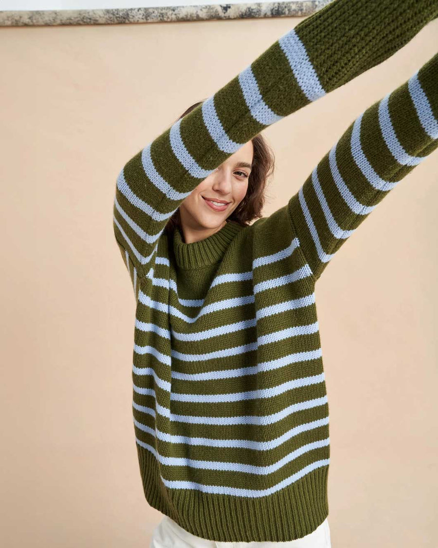 la ligne new york marin sweater moss periwinkle sweater