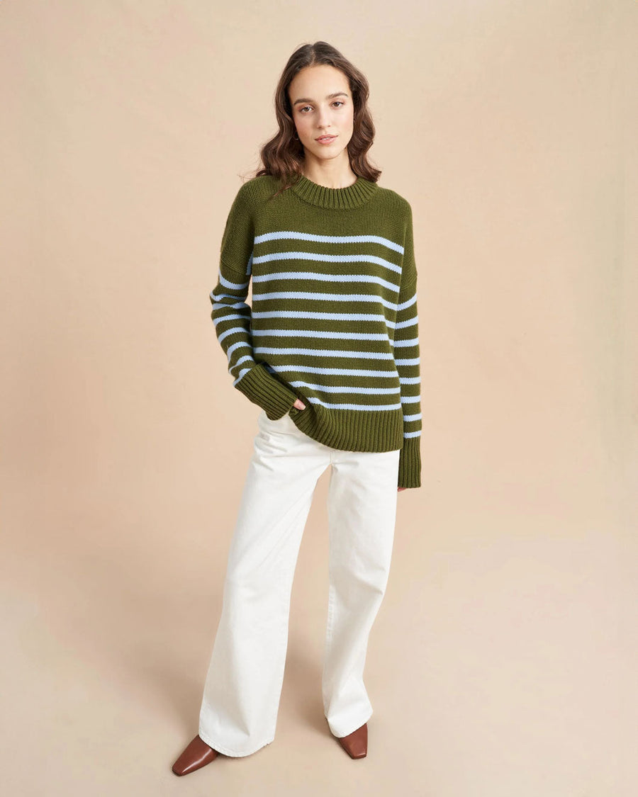 la ligne new york marin sweater moss periwinkle sweater 