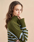 la ligne new york marin sweater moss periwinkle sweater side