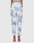 leo lin indra embroidered straight leg pant blue floral figure front