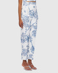 leo lin indra embroidered straight leg pant blue floral figure side