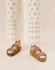 loeffler randall jack two band sandal with studs cacao silver casil brown on figure