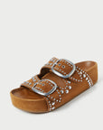 loeffler randall jack two band sandal with studs cacao silver casil brown