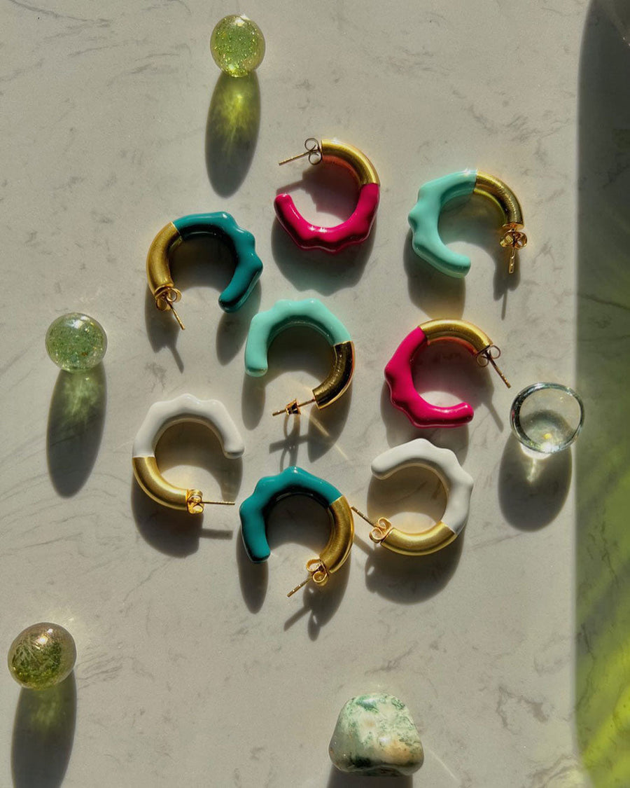 lunaya jewelry mini molten hoops