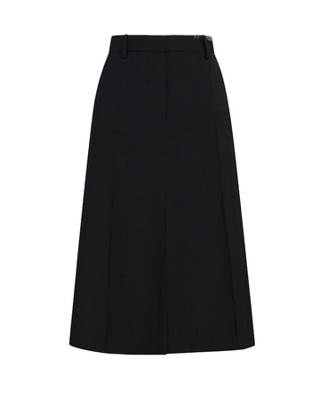 marni black tropical wool midi skirt