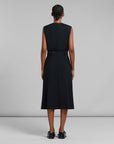 marni black tropical wool midi skirt on figure back