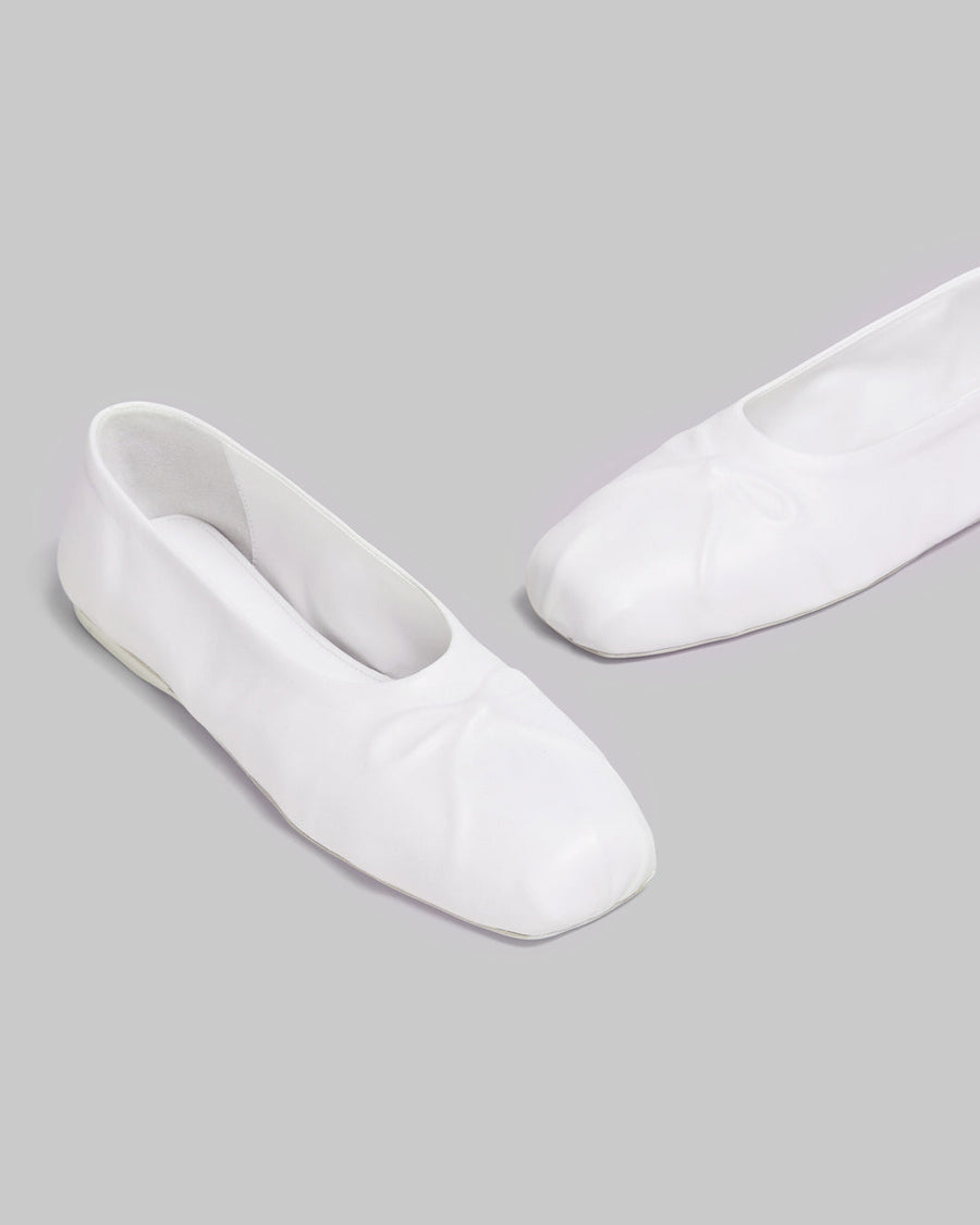 marni white leather seamless ballet flat pair top