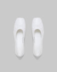 marni White Nappa Leather Seamless Little Bow Ballet Flat top