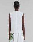 marni white poplin sleeveless top mystical bloom print on figure back