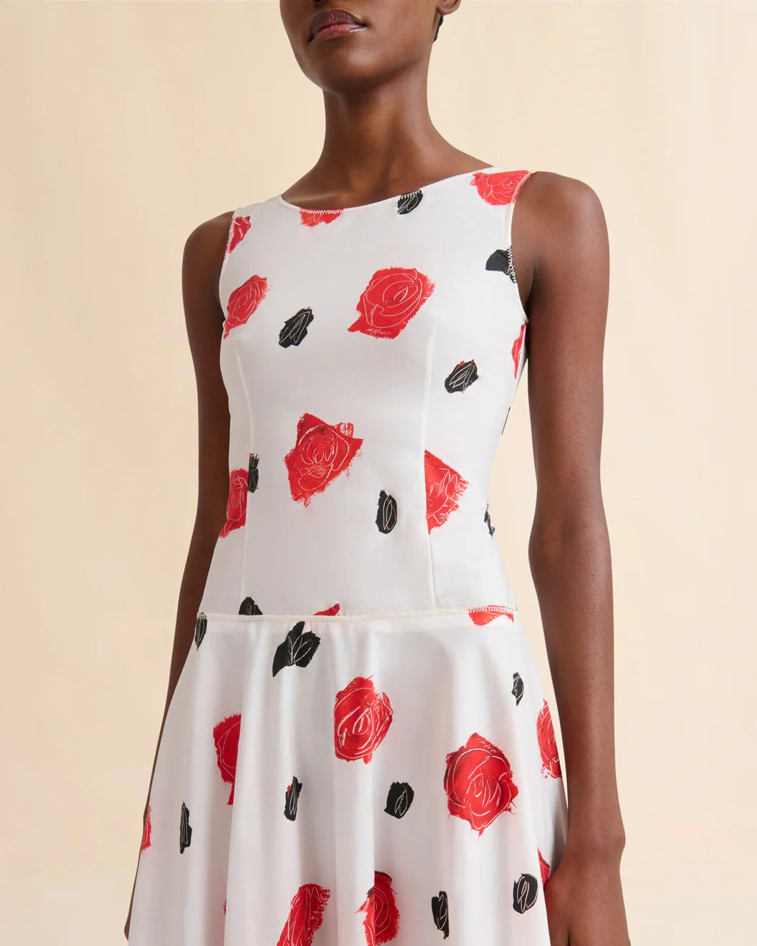 Marni White Poplin Bustier Dress with Iris Print | SHOWROOM Marni White Poplin Bustier Dress with Iris Print | SHOWROOM