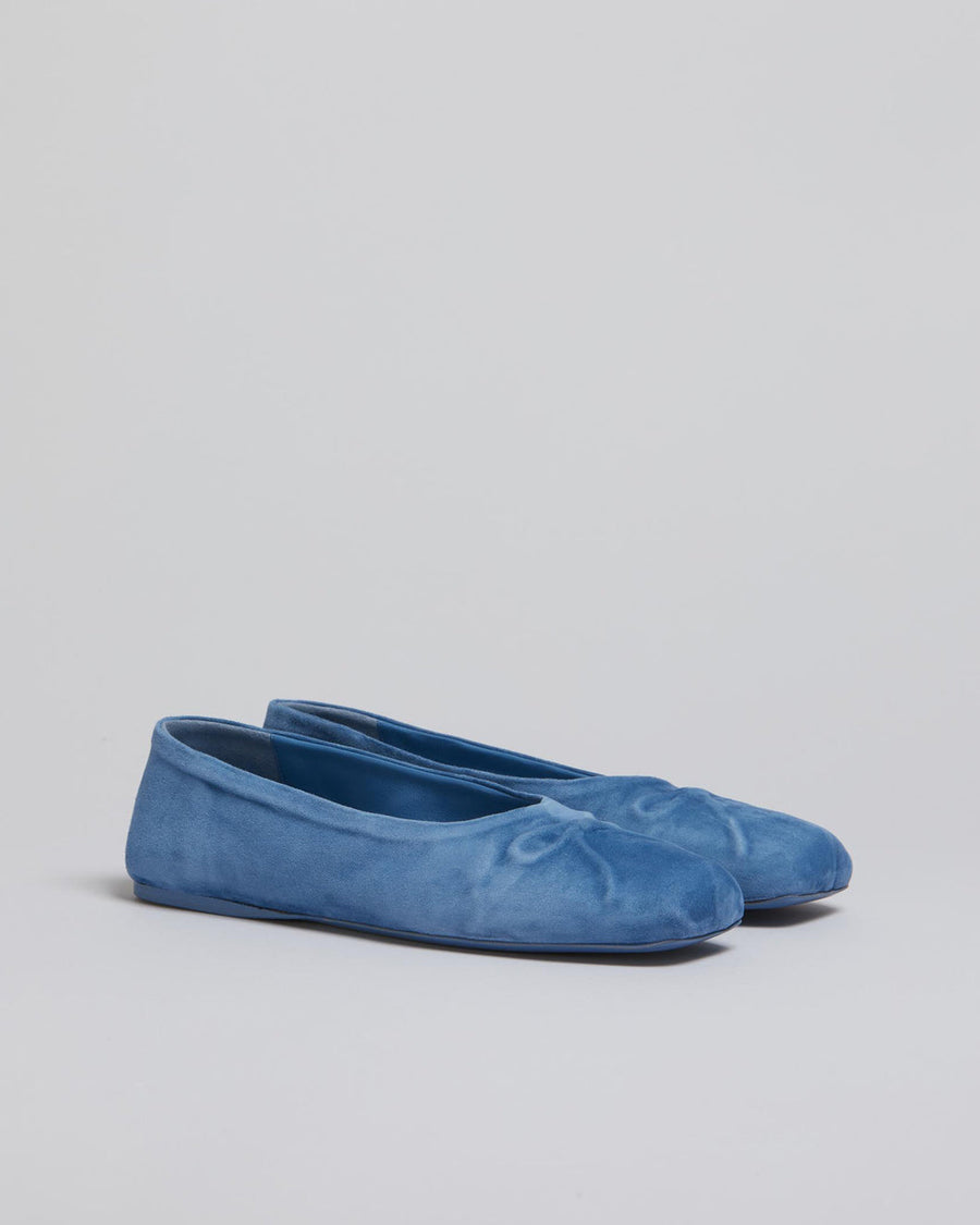 marni opal blue seamless ballet flat pair