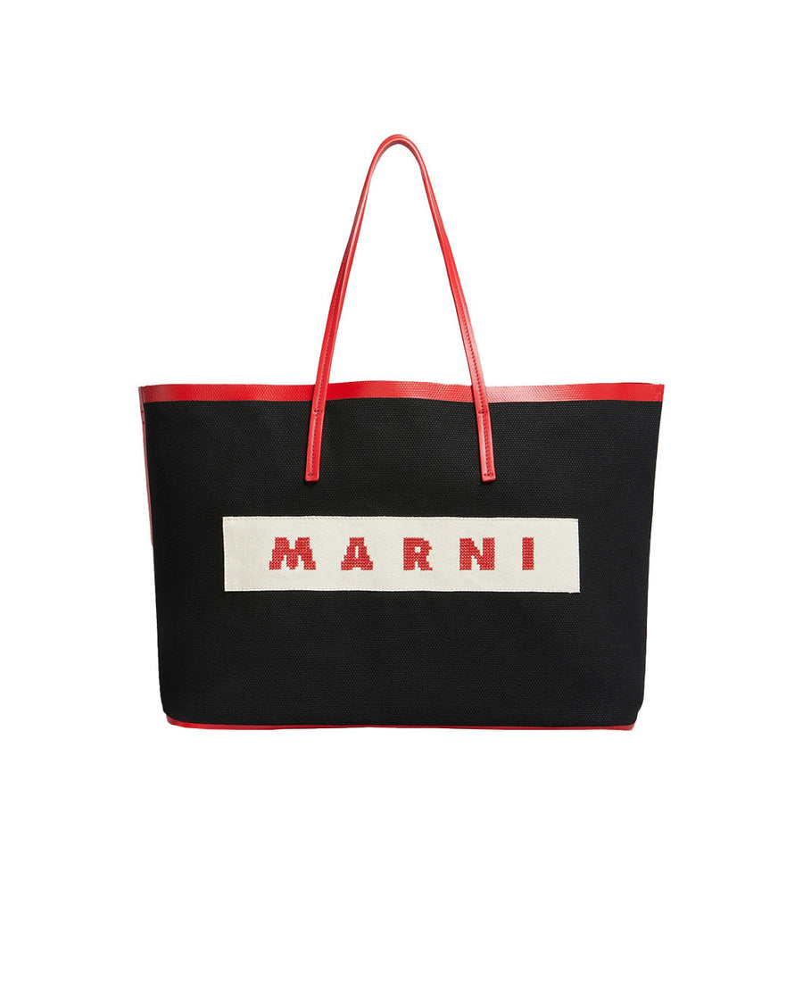 marni medium janus tote black and red