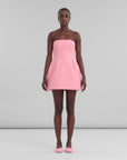 marni Pink Cady Strapless Mini Dress on figure front