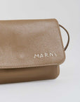 marni pochette flap handbag creta brown detail
