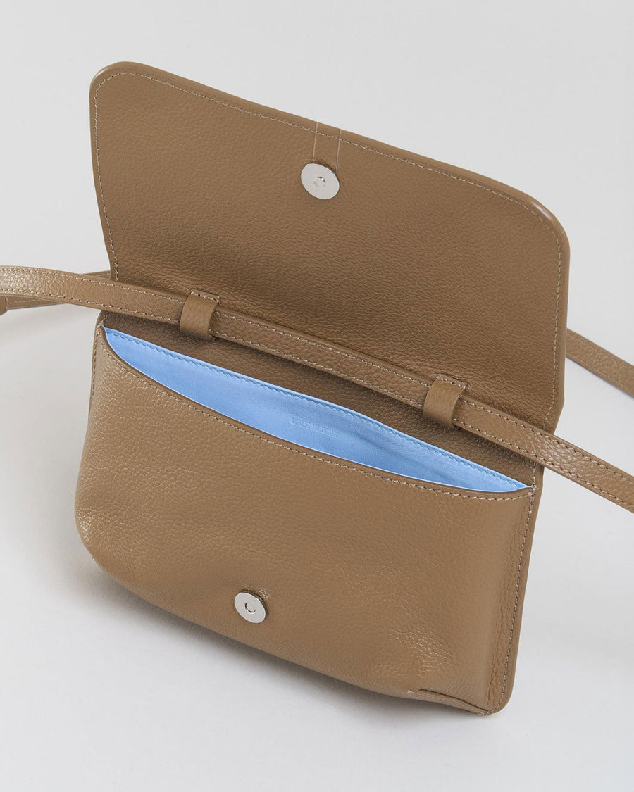 marni pochette flap handbag creta brown open