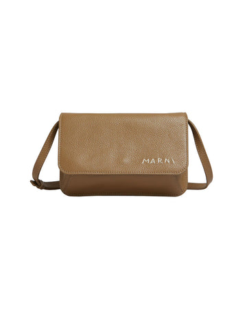 marni pochette flap handbag creta brown