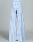 marni striped cotton poplin trouser blue on figure back