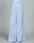 marni striped cotton poplin trouser blue on figure front
