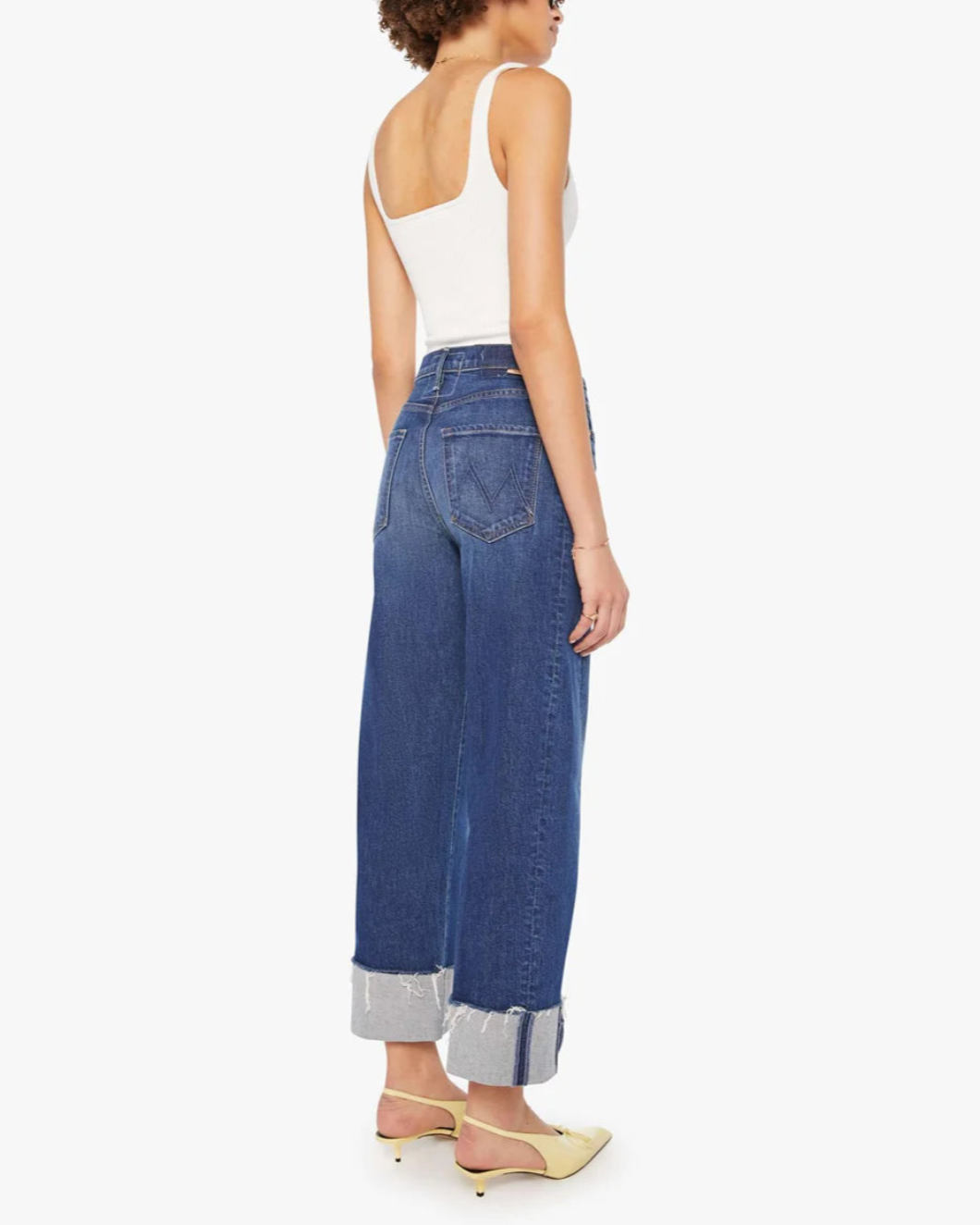 mother denim THE HALF-PIPE ANKLE CUFF FRAY perfectly imperfect medium wash jean back