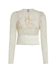 patbo embroidered crochet top cream front