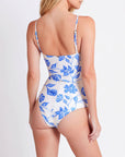 patbo nightflower lace up swimsuit blue back