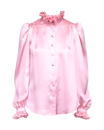 prune gold schmidt double collar shirt pink front