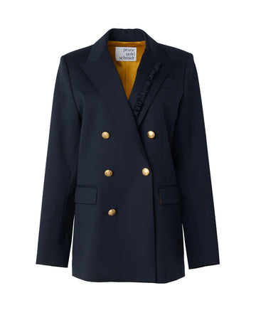 prune gold schmidt blazer oversize navy blazer with gold buttons navy blue