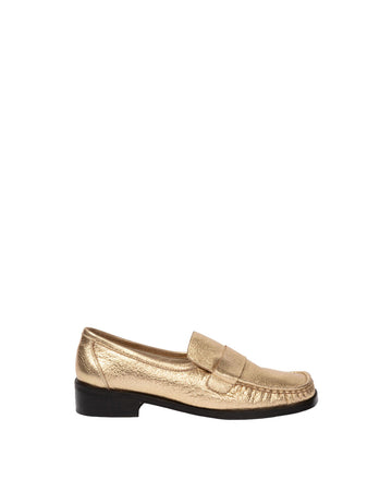rachel comey annie loafer gold isolated front