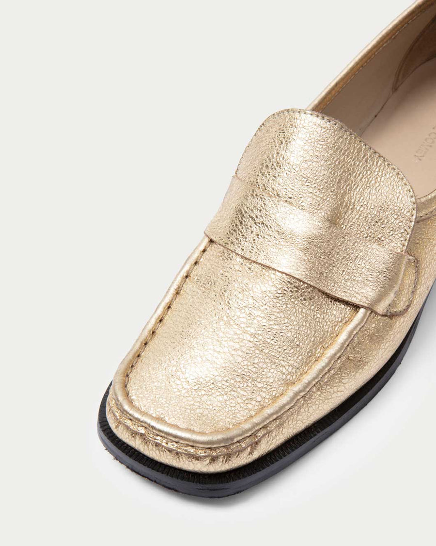 rachel comey annie loafer gold isolated side